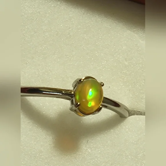 .925 Sterling Silver Welo Mine Fire Opal Cabachon Ring 6-9 - Picture 5 of 8